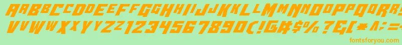 Wbv4-Schriftart – Orangefarbene Schriften auf grünem Hintergrund