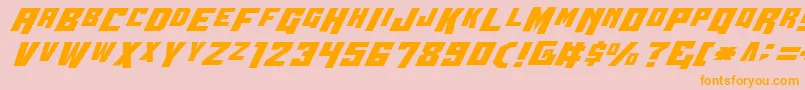 フォントWbv4 – オレンジの文字がピンクの背景にあります。