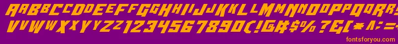 フォントWbv4 – 紫色の背景にオレンジのフォント