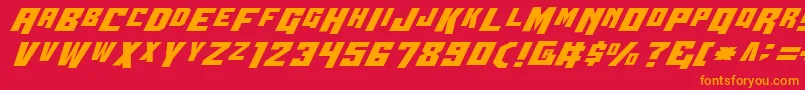 フォントWbv4 – 赤い背景にオレンジの文字