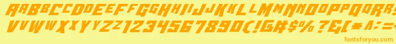 Wbv4-fontti – oranssit fontit keltaisella taustalla