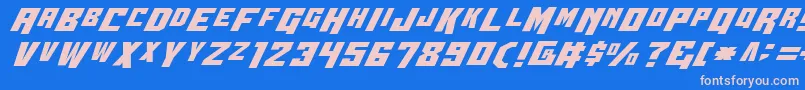 フォントWbv4 – ピンクの文字、青い背景
