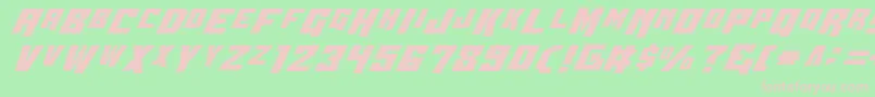 フォントWbv4 – 緑の背景にピンクのフォント