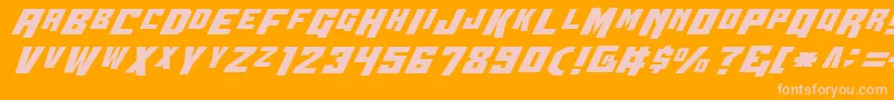 Wbv4-fontti – vaaleanpunaiset fontit oranssilla taustalla