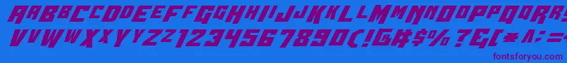 フォントWbv4 – 紫色のフォント、青い背景