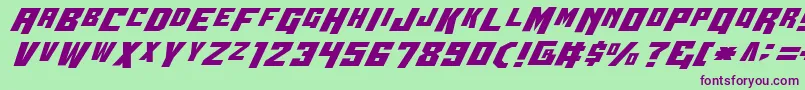 フォントWbv4 – 緑の背景に紫のフォント