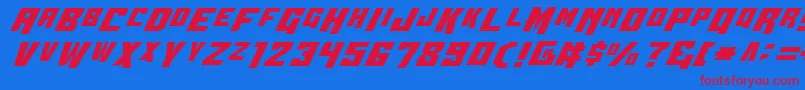 Wbv4-fontti – punaiset fontit sinisellä taustalla