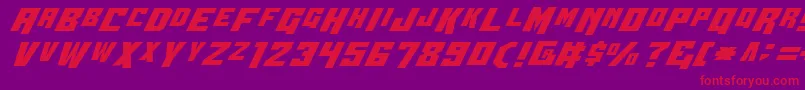 Wbv4-Schriftart – Rote Schriften auf violettem Hintergrund