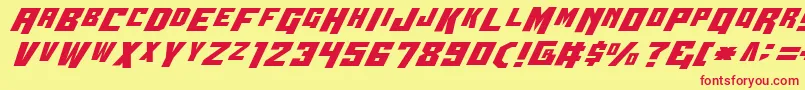 Wbv4-Schriftart – Rote Schriften auf gelbem Hintergrund