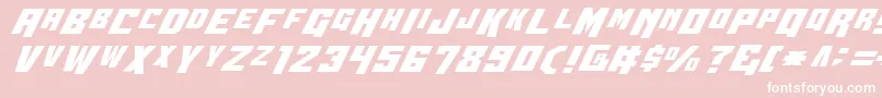 Wbv4-fontti – valkoiset fontit vaaleanpunaisella taustalla