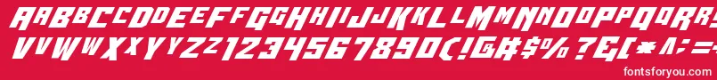 Wbv4-fontti – valkoiset fontit punaisella taustalla