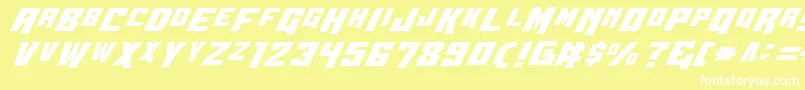 フォントWbv4 – 黄色い背景に白い文字
