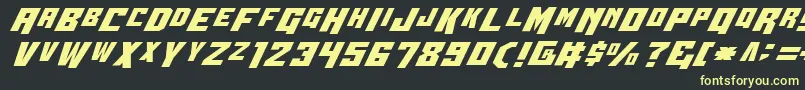 Wbv4-fontti – keltaiset fontit mustalla taustalla
