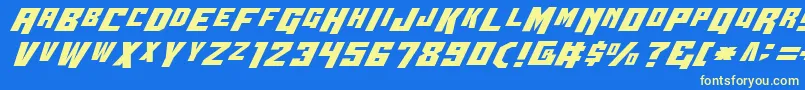 Wbv4-fontti – keltaiset fontit sinisellä taustalla