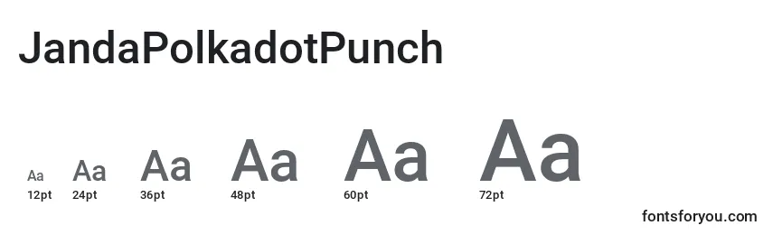 Tamaños de fuente JandaPolkadotPunch (130650)