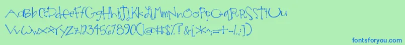 JandaSomeoneLikeYou2 Font – Blue Fonts on Green Background