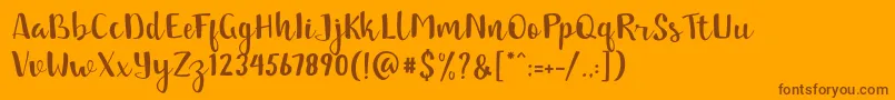 jandle-Schriftart – Braune Schriften auf orangefarbenem Hintergrund