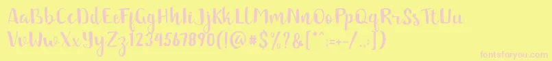 jandle Font – Pink Fonts on Yellow Background