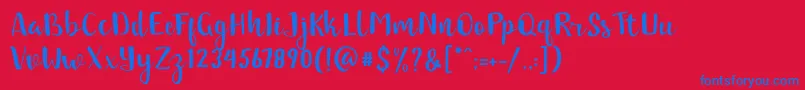 フォントjandle – 赤い背景に青い文字
