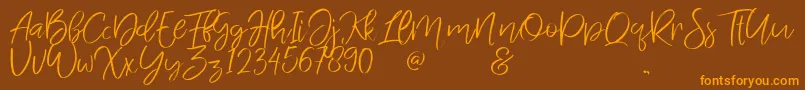 Jandys dua Font – Orange Fonts on Brown Background