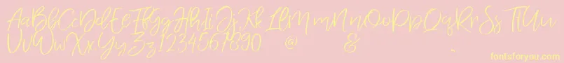 Jandys dua Font – Yellow Fonts on Pink Background