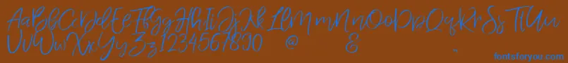 Jandys dua Font – Blue Fonts on Brown Background