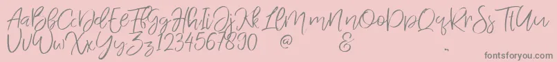 Jandys dua Font – Gray Fonts on Pink Background