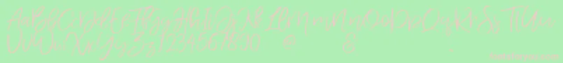 Jandys dua Font – Pink Fonts on Green Background