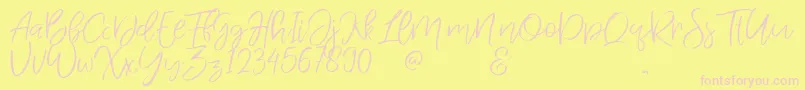 Jandys dua Font – Pink Fonts on Yellow Background