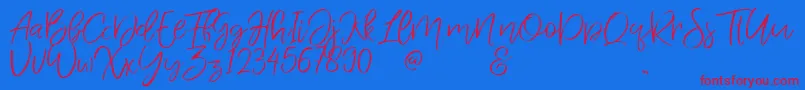 Jandys dua Font – Red Fonts on Blue Background