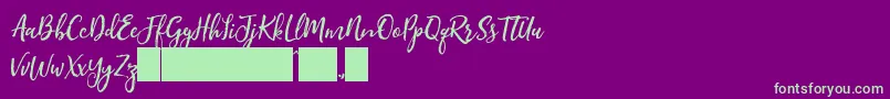Jane Austin Font – Green Fonts on Purple Background