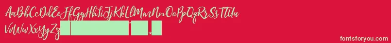 Jane Austin-Schriftart – Grüne Schriften auf rotem Hintergrund
