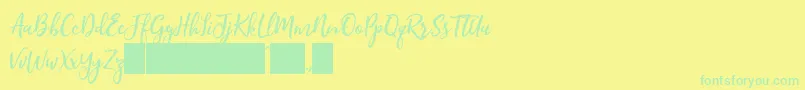 Czcionka Jane Austin – zielone czcionki na żółtym tle