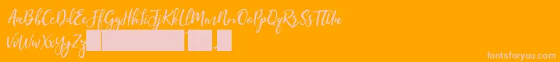 Jane Austin Font – Pink Fonts on Orange Background