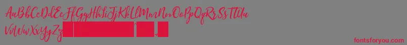 Jane Austin-Schriftart – Rote Schriften auf grauem Hintergrund