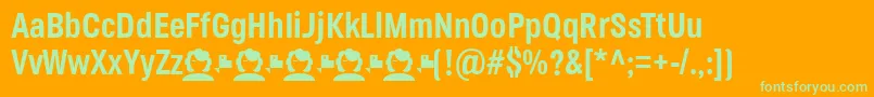 Fonte JaneRoe Bold – fontes verdes em um fundo laranja