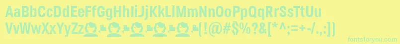 Fonte JaneRoe Bold – fontes verdes em um fundo amarelo