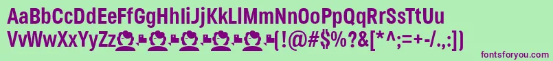 JaneRoe Bold Font – Purple Fonts on Green Background