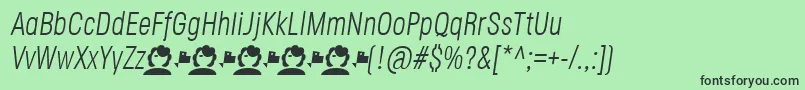 JaneRoe LightItalic Font – Black Fonts on Green Background