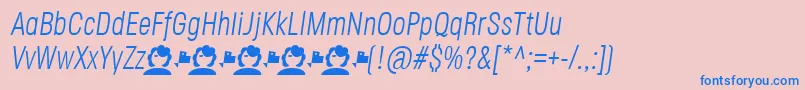 JaneRoe LightItalic Font – Blue Fonts on Pink Background