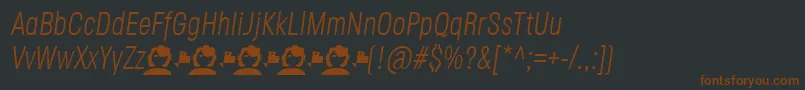 JaneRoe LightItalic Font – Brown Fonts on Black Background