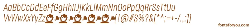JaneRoe LightItalic-fontti – ruskeat fontit valkoisella taustalla