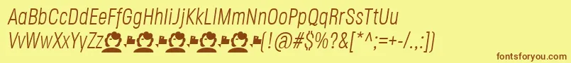 JaneRoe LightItalic Font – Brown Fonts on Yellow Background