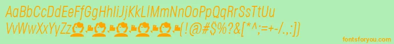 JaneRoe LightItalic Font – Orange Fonts on Green Background