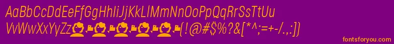 JaneRoe LightItalic Font – Orange Fonts on Purple Background