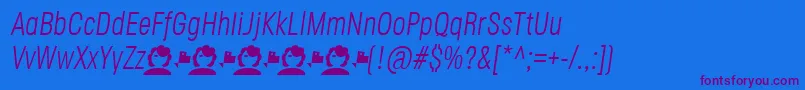 JaneRoe LightItalic Font – Purple Fonts on Blue Background