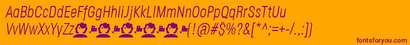 Шрифт JaneRoe LightItalic – фиолетовые шрифты на оранжевом фоне