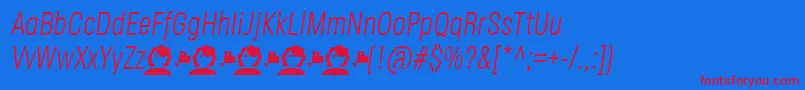 JaneRoe LightItalic Font – Red Fonts on Blue Background