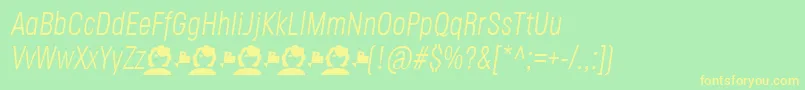 JaneRoe LightItalic Font – Yellow Fonts on Green Background
