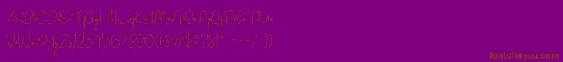 Janesville Script-Schriftart – Braune Schriften auf violettem Hintergrund